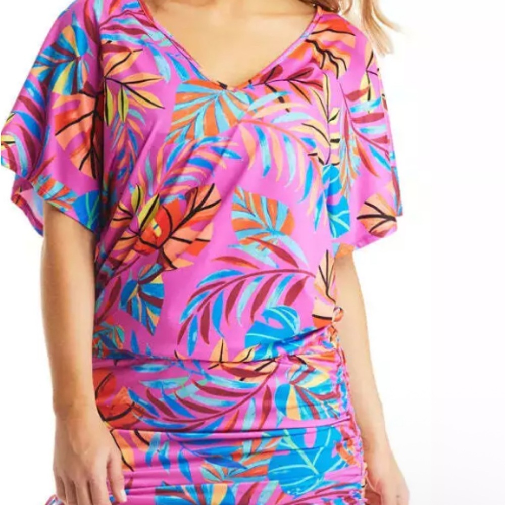 Bar III Tripical Print Swim Cover-Up